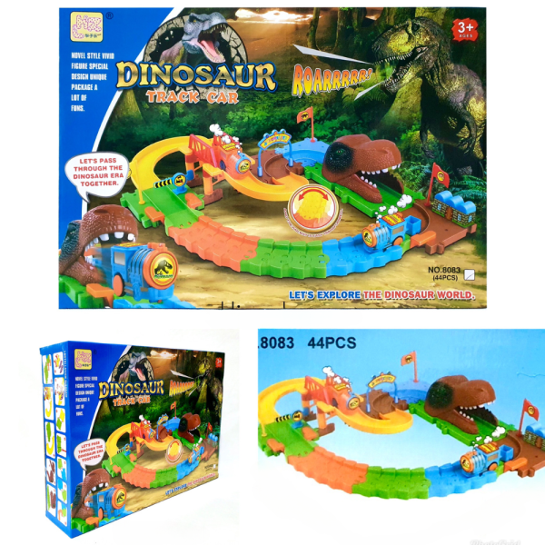 Circuit cu trenulete Dinosaur Era Track, joc interactiv pentru copii