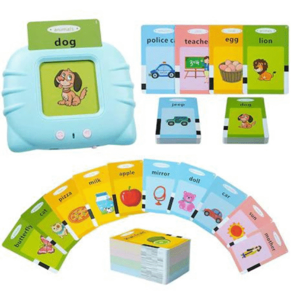 Jucarie educativa de invatare engleza cu cititor de carduri, 112 bucati carduri flash, 224 de cuvinte - imagine 11