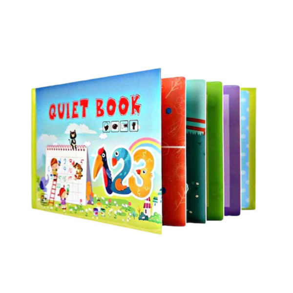 Carte cu activitati pentru copii, Quiet Book cu stickere, 10 pagini, model cu numere