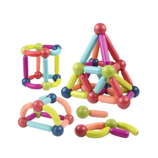 Set de construit pentru copii, 100 piese magnetice, Magnetic Sticks, Multicolor