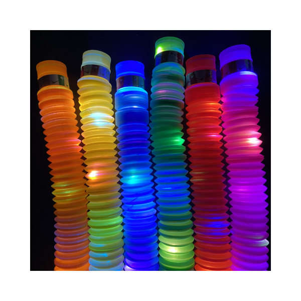 Set 6 Tuburi Antistres, cu Lumina LED, Fidget Pop Tube - imagine 2