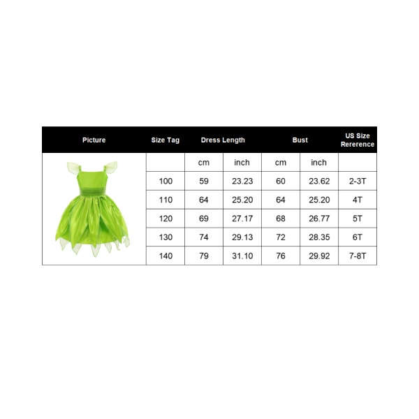 Costum Tinker Bell cu accesorii pentru fete - imagine 2