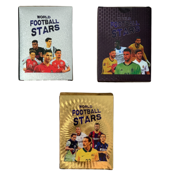 Set 165 catonase cu fotbalisti, gold, black, silver, World Football Stars