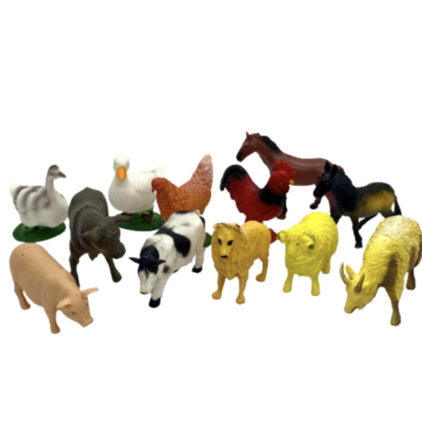 Set de 12 figurine cu animale domestice de la Ferma – Farm Animals, 7-12 cm - imagine 4