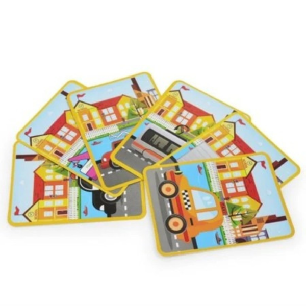 Carte magnetica cu puzzle vehicule, joc educativ si interactiv pentru copii, 3+ - imagine 5