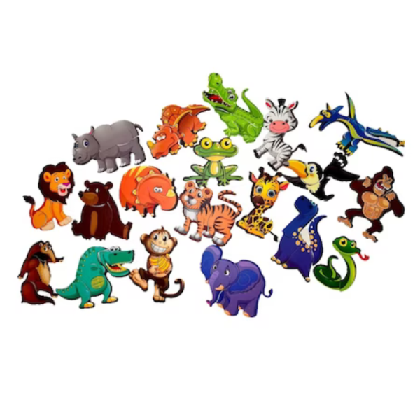 Carte magnetica cu puzzle animale, joc educativ si interactiv pentru copii, 3+ - imagine 5