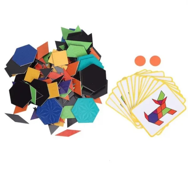 Carte magnetica cu puzzle tangram, joc educativ si interactiv pentru copii, 3+ - imagine 4