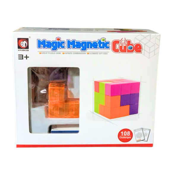 Cub magnetic Magic 3D STEM, 54 carti de ghidare, dezvolta inteligenta, abilitatile motrice si imaginatia - imagine 2