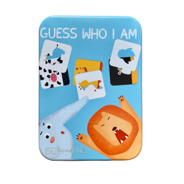 Puzzle pentru copii, joc de asociere si invatare a animalelor, Guess who I am, 8 modele, 24 piese