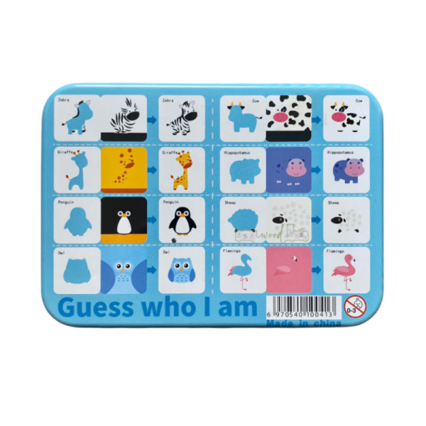 Puzzle pentru copii, joc de asociere si invatare a animalelor, Guess who I am, 8 modele, 24 piese - imagine 3