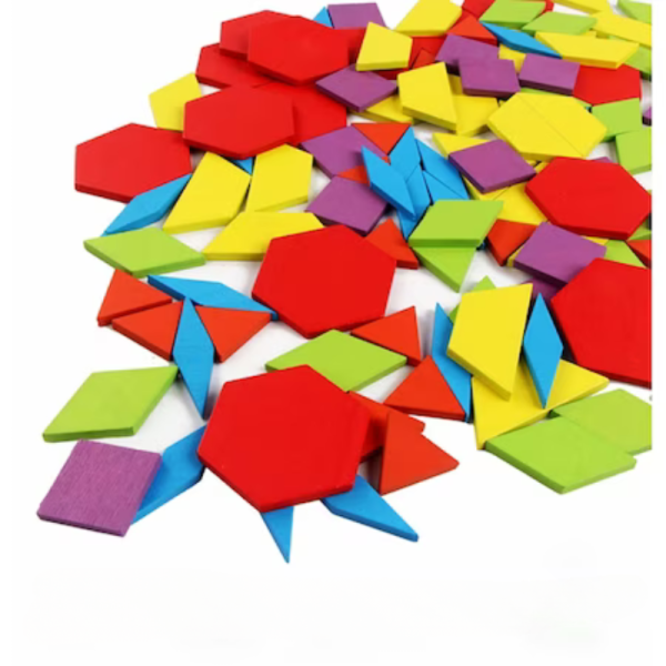 Joc educativ si creativ pentru copii, Tangram cu 155 piese multicolore si 24 carduri model - imagine 6