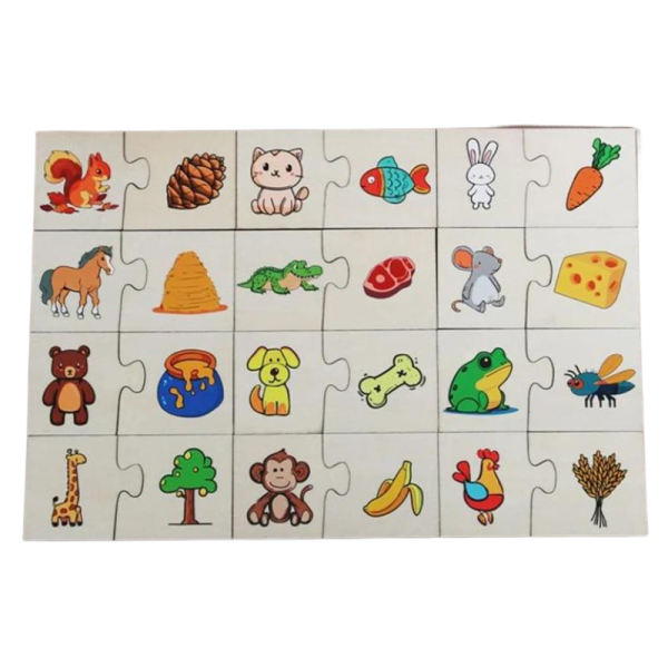 Puzzle educativ de asociere din 2 piese pentru copii, Montessori, 24 piese - imagine 6