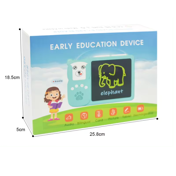 Jucarie educativa Montessori pentru copii 2 in 1, masina de invatare cuvinte in limba engleza cu cititor de carduri flash, 224 de cuvinte 112 carduri si tableta LCD pentru desenat,  incarcare MicroUSB, 3 ani+ - imagine 6