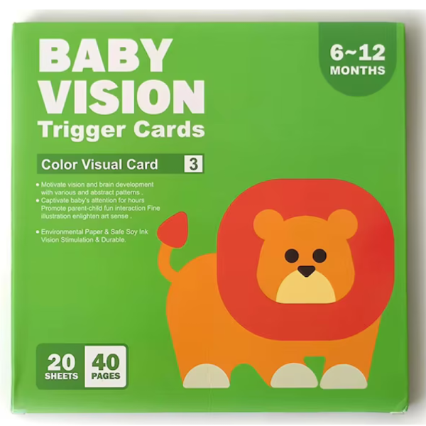 Set 80 cartonase pentru stimulare vizuala si cognitiva bebelusi, tip Montessori, cu imagini alb, negru, rosu si color, 0-36 luni - imagine 7