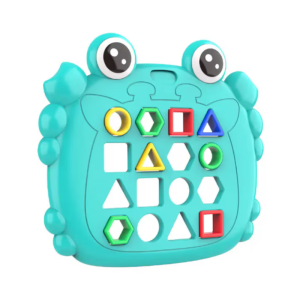 Joc educativ puzzle, multicolor, cartonase, invatarea culorilor si formelor geometrice, +3ani