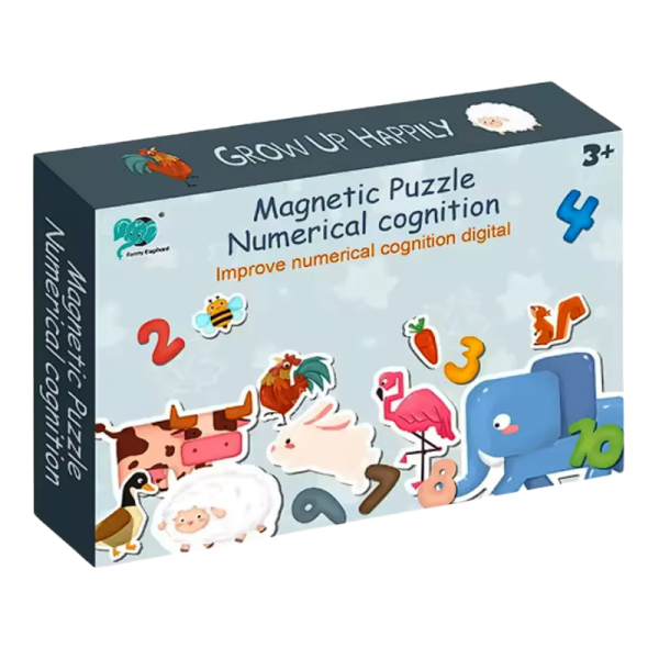 Carte magnetica Busy Book, puzzle pentru copii cu animale, legume, insecte, 55 piese, multicolor - imagine 4