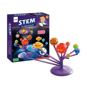 Set Educativ STEM Planetariu 2 in 1, Stuniko®, Sistem Solar Interactiv cu Proiector, Kit DIY de Pictat si Asamblat, Dezvoltare Creativitate si Cunostinte Astronomie, Multicolor, 8 ani