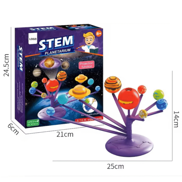Joc educational STEM Planetarium pentru copii, picteaza planete, accesorii incluse, Sistem solar - imagine 6