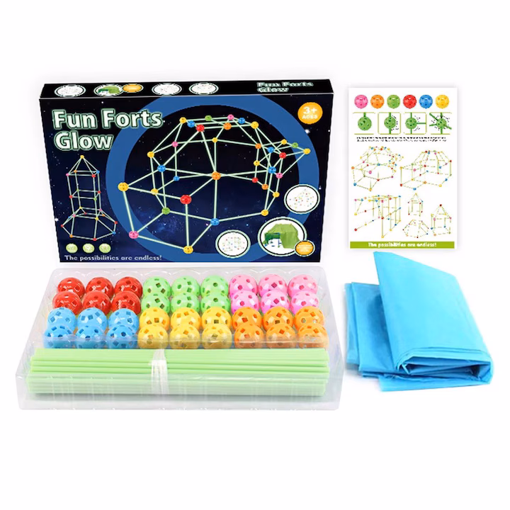 Kit de constructie Cortul fosforescent, Stuniko® Joc interactiv pentru copii, 3 ani+