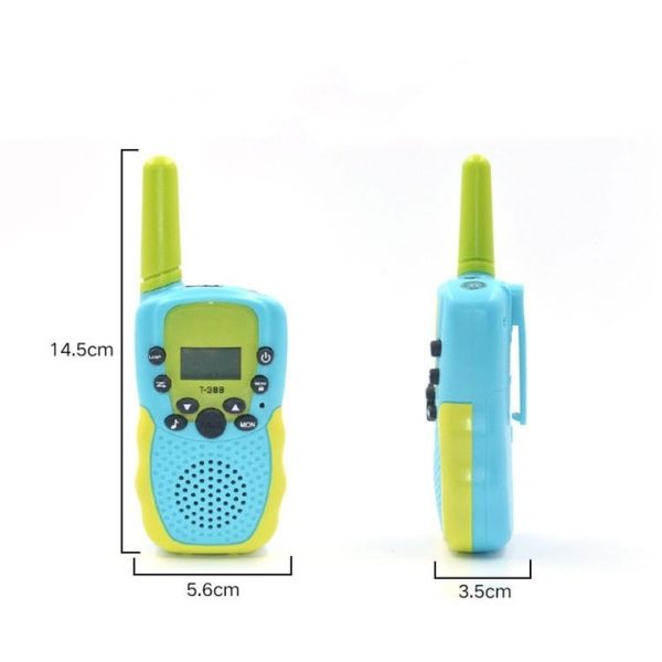 Set walkie-talkie pentru copii, lanterna LCD cu iluminare din spate, raza de actiune de 3 km pentru exterior, camping, 3+ - imagine 5