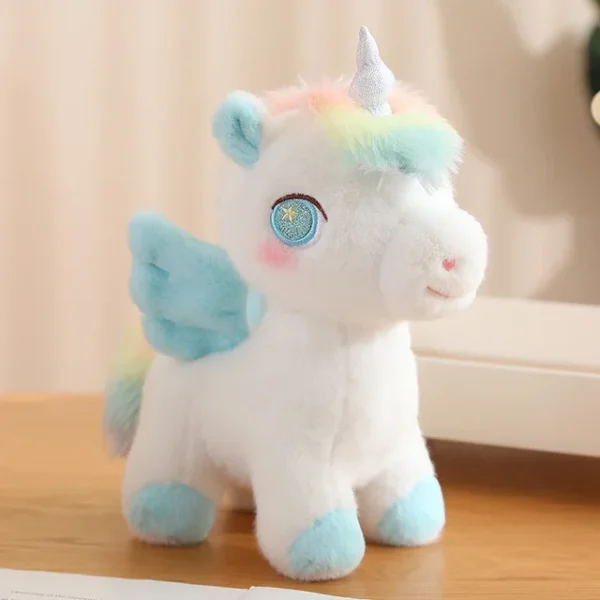 Jucarie de plus pentru copii, Unicorn alb, 20 cm - imagine 3