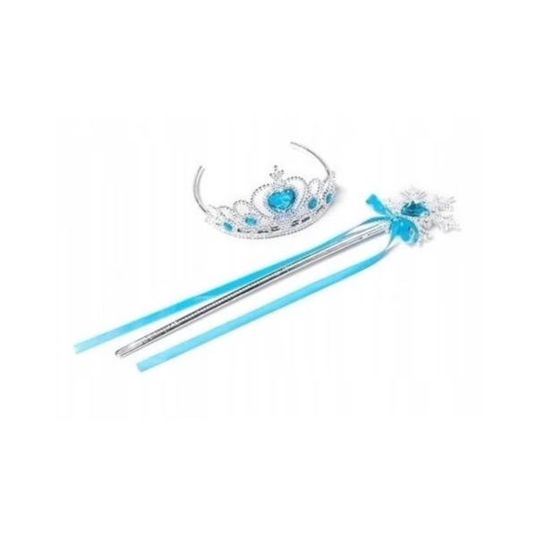 Set accesorii printesa Elsa Frozen pentru fetite - codita, diadema, manusi si bagheta magica, 3-8 ani - imagine 2