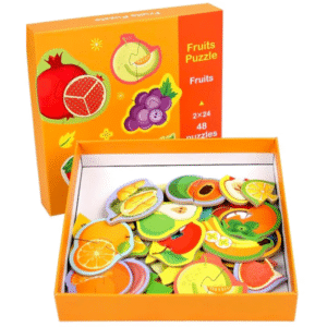 Puzzle educativ din 2 piese pentru copii, 24 modele, 48 piese, 3+