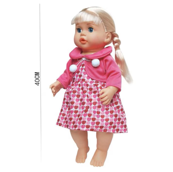 Papusa Vorbitoare Interactiva cu Rochita Roz pentru Fetite, Repeta dupa Tine, Prietena Vesela pentru Orice Zi, 41cm, 3+ - imagine 3