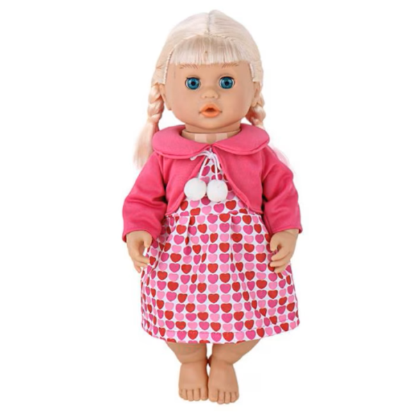 Papusa Vorbitoare Interactiva cu Rochita Roz pentru Fetite, Repeta dupa Tine, Prietena Vesela pentru Orice Zi, 41cm, 3+ - imagine 2