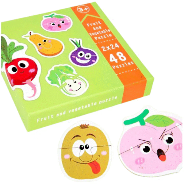 Puzzle educativ din 2 piese pentru copii, 24 modele, 48 piese, 3+ - imagine 2
