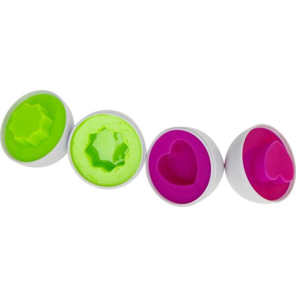 Joc educativ pentru copii Matching Eggs, Set 12 oua pentru invatarea formelor si culorilor, 1+ - imagine 2