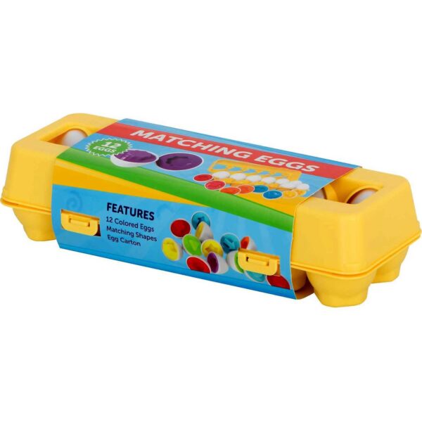 Joc educativ pentru copii Matching Eggs, Set 12 oua pentru invatarea formelor si culorilor, 1+ - imagine 6