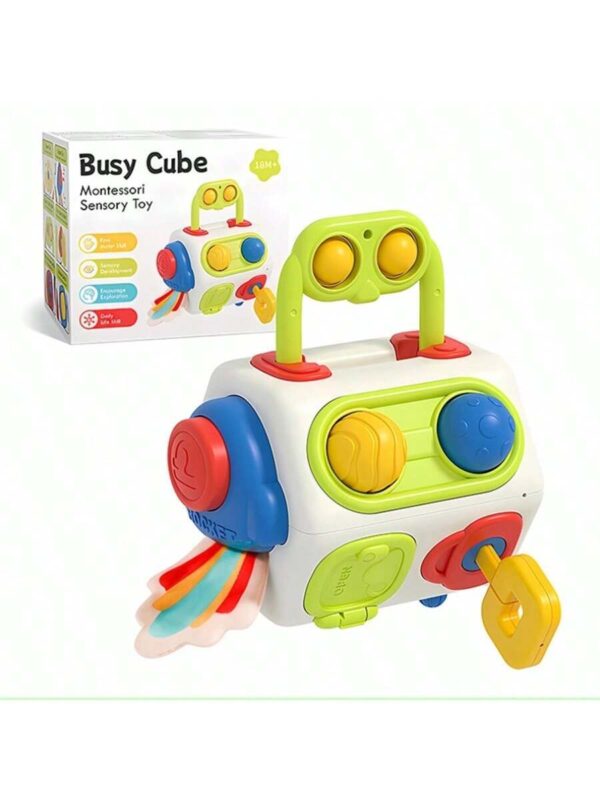 Jucarie interactiva pentru bebelusi, Busy Cube, multiple activitati, 18 luni+