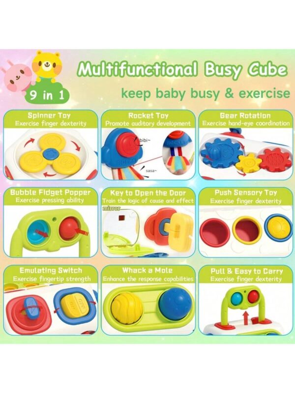 Jucarie interactiva pentru bebelusi, Busy Cube, multiple activitati, 18 luni+ - imagine 5