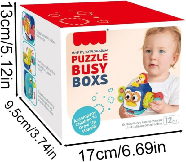 Jucarie Educativa Senzoriala 6 in 1, pentru Copii, Busy Pinguin, Plastic, 12 Luni+, Multicolor - imagine 5