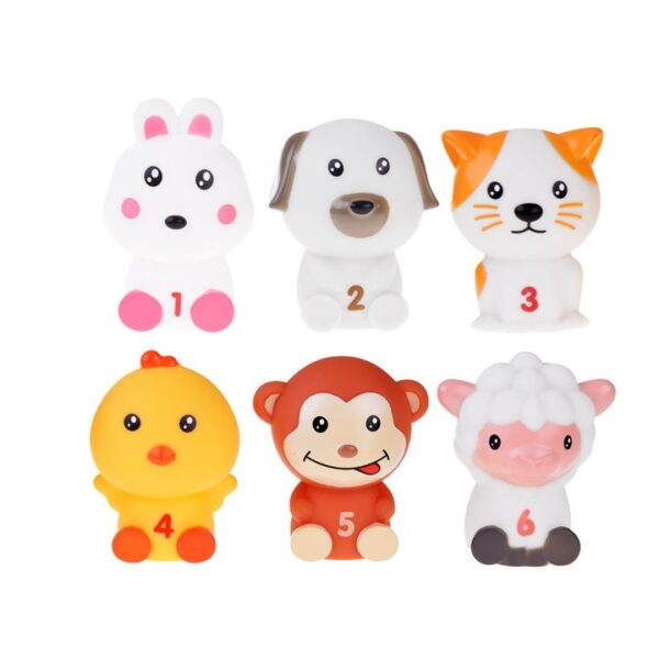 Set 6 animalute din silicon cu casute, jucarii interactive pentru bebelusi, 6 luni+ - imagine 3