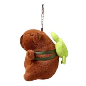 Jucarie de plus capibara cu rucsac detasabil 10 cm si breloc cu agatatoare, 3 ani +