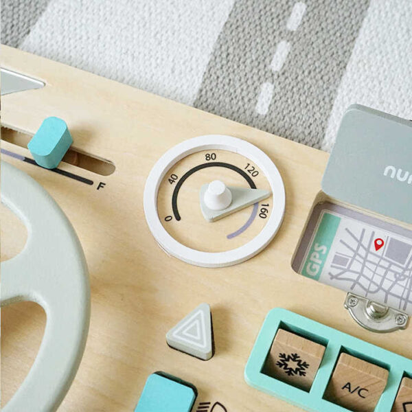 Placa senzoriala din lemn cu activitati pentru dezvolatarea abilitatilor copiilor, Busy Board, 3 ani + - imagine 3