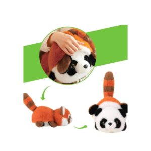 Jucarie de plus reversibila pentru copii, Panda si Panda rosu, multicolor, 3 ani +