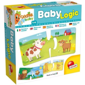 Joc Educativ Montessori, Baby Logic - Mama si Pui, Stuniko® Puzzle de Asociere si Logica, Dezvoltare Coordonare Mana-Ochi si Limbaj, 32 Piese, Multicolor, 12 luni+