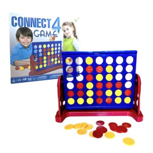 Joc de Logica si Strategie „Connect 4 în Linie”, Board Game Interactiv pentru 2 Jucători, Dezvoltare Gandire Logica, Include Grila Pliabila si 42 Jetoane, 3 ani+