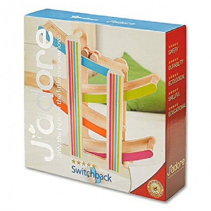 Pista Auto Montessori din Lemn, Stuniko® Set Circuit cu 4 Niveluri si 4 Mașinuțe incluse, Jucarie Educativa pentru Dezvoltarea Motricitatii Fine si Coordonarii, Multicolor, +18 luni - imagine 3