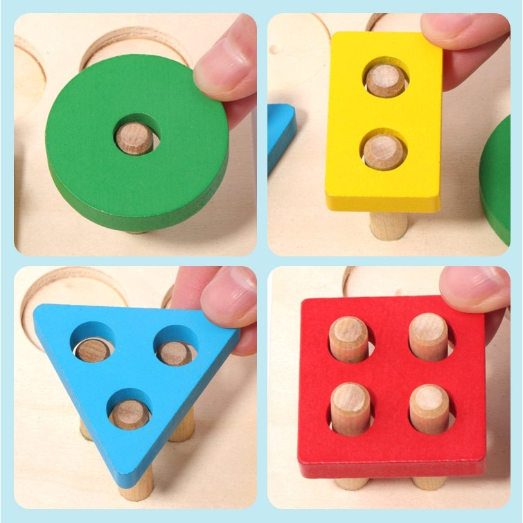 Jucarie Educativa Montessori 3 in 1 din Lemn, Joc Interactiv de Pescuit Magnetic, Stuniko® Prinde Albinele si Sortator de Forme Geometrice, Dezvolta Motricitatea Fina si Coordonarea, Multicolor, 3 ani+ - imagine 7