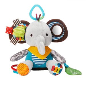 Jucarie Senzoriala de Plus pentru Bebelusi, Stuniko® Model Elefant, Functie de Dentitie, Zornaitoare Interactiva, Texturi Multiple si Inel de Agatat, Dezvoltare Motricitate Fina, Multicolor, 6 luni+
