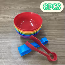 Joc Educativ Montessori de Sortare pe Culori, Stuniko® Set 50 Piese "Hraneste Animalele", Include 6 Boluri, 2 Pensete si 6 Figurine Animale, Dezvoltare Motricitate Fina, Logica si Numarare, Cadou Bebelusi si Copii, Multicolor, 3 ani+ - imagine 2