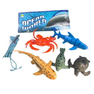 Set 6 animale marine, jucarie educativa pentru copii, 10-18 cm, multicolor, 3 ani+