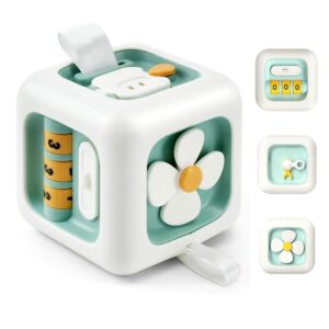 Cub senzorial 6 in 1 pentru copii Stuniko®, Jucarie interactiva, dezvolta motricitatea, 12 luni+