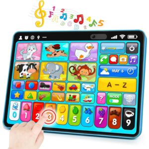 Tableta Educationala Interactiva pentru Copii, Stuniko®peste 90 de Activitati de Invatare, Alfabet, Cifre, Culori, Instrumente Muzicale, Joc Quiz, Suport Reglabil, Verde, 18 luni+