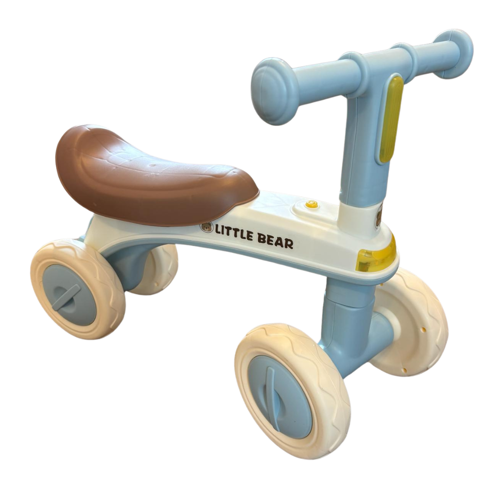 Bicicleta Fara Pedale pentru Copii si Bebelusi 1-3 Ani, Stuniko® 4 Roti Silentioase Anti-Rasturnare, Dezvoltare Motrica si Echilibru, Albastru, Lungime 51cm - imagine 2