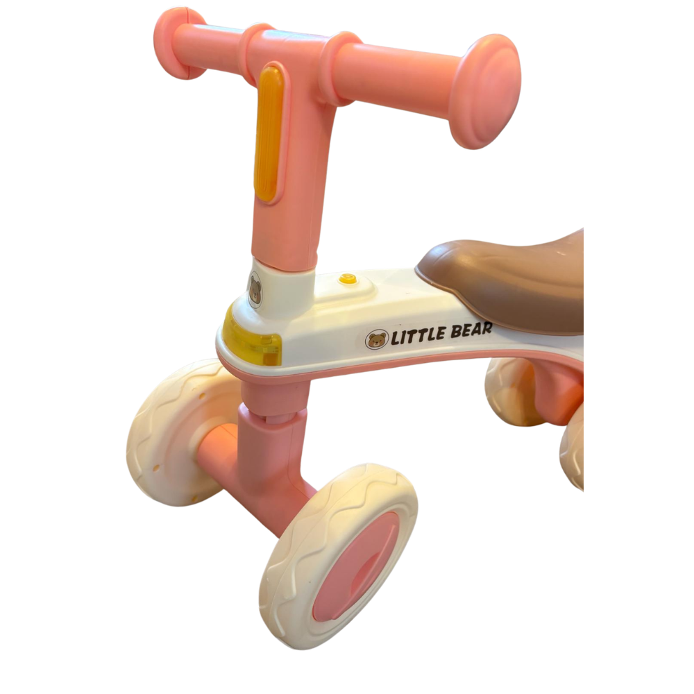 Bicicleta Fara Pedale pentru Copii si Bebelusi 1-3 Ani, Stuniko® 4 Roti Silentioase Anti-Rasturnare, Dezvoltare Motrica si Echilibru, Roz, Lungime 51cm - imagine 3